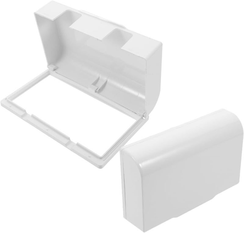 Waterproof Adhesive Wall Socket Cover, White Plastic Dual-gang 86-type Protective Outlet Box for Outdoor Electrical Panel Protection, 2pcs - Image 1