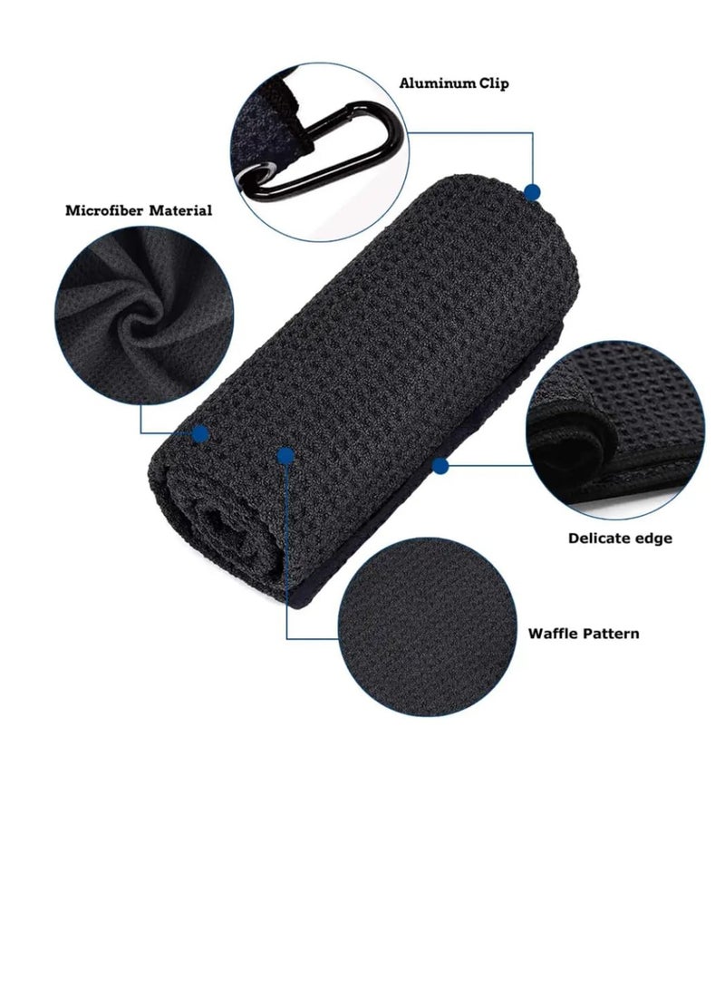 Microfiber Golf Bag Towels with Clip, Set of 2, Absorbent Cleaning Towels for Golf Bags and Sports  - Image 3
