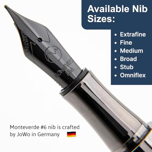 Monteverde USA Regatta Sport Fountain Pen in Blue/Yellow and Carbon Fiber - Broad Nib, Luxury Refillable Pen with Gunmetal Accents, Premium Gift - Image 3