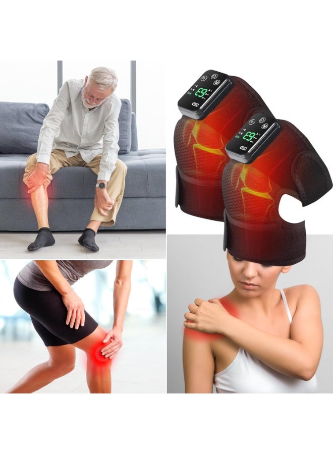 جهاز مساج الركبة بدون سلك مع حرارة واهتزاز قابل للشحن لتخفيف ألم الركبة والكوع والكتف - Image 2