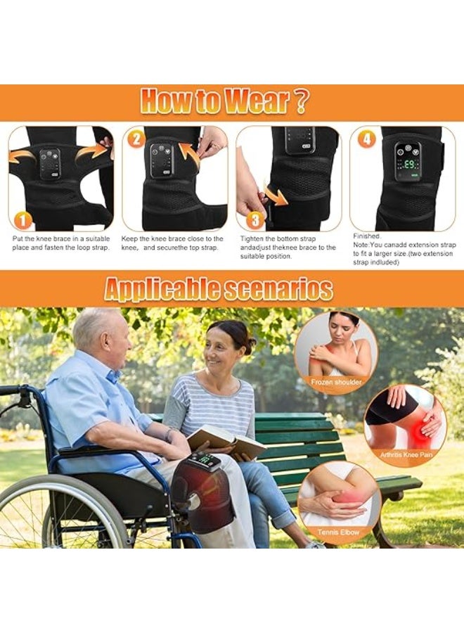 جهاز مساج الركبة بدون سلك مع حرارة واهتزاز قابل للشحن لتخفيف ألم الركبة والكوع والكتف - Image 4