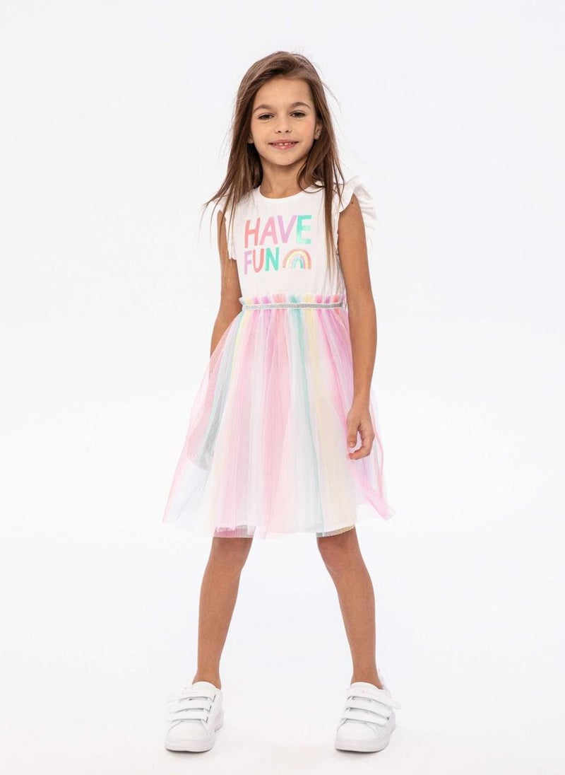MINOTI Rainbow Tulle Dress - Image 1