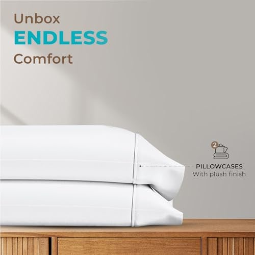 Thread Spread 100% Egyptian Cotton King Size Pillow Cases Set of 2 - Luxury 800 Series Euphoria Collection Pillow Cases King Size (White), Soft Cooling Breathable Hotel Cotton Pillowcases - Image 3
