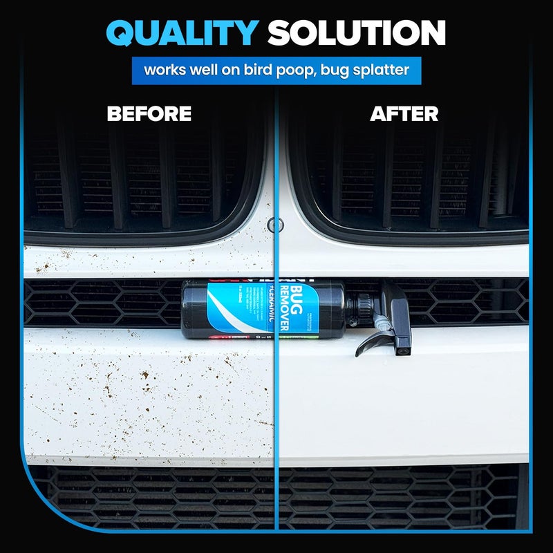 Carfidant Bug and Tar Remover for Cars Exterior with Ceramic Coating - Easily and Safely Clean Bug Splatter, Bird Poop from Paint, Plastic, Rubber, Metal, Chrome, Glass - Pre Wash for Car Detailing - Image 2