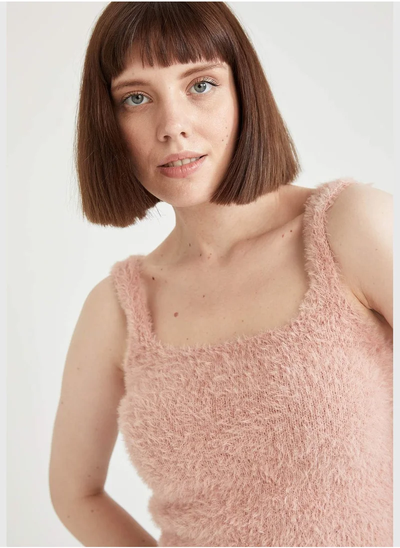 DeFacto Square Neck Knit Cropped Top