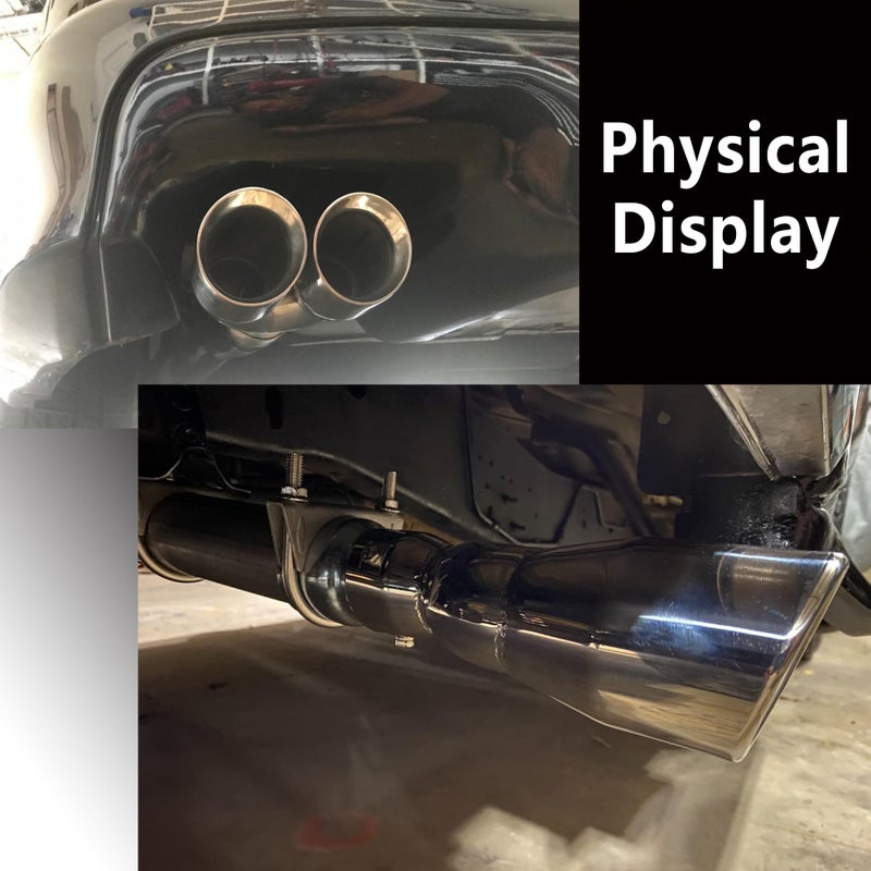 Leadgee Dual Exhaust Tip 3 Inch Inlet 3" outlet 9.5" Long Tail Pipe Double Wall Polished Stainless Steel Exhaust Tip, Car Tailpipe - Image 5