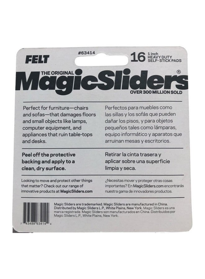 ماجيك سلايدرز طقم واقيات الأرضية شديد التحمل بشكل مربع ولاصقة ذاتياً 16 قطعة أوتميل 1 إنش 63424A - Image 2