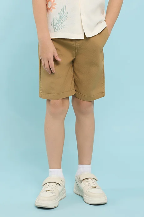 R&B Solid Shorts with Drawstring Waist