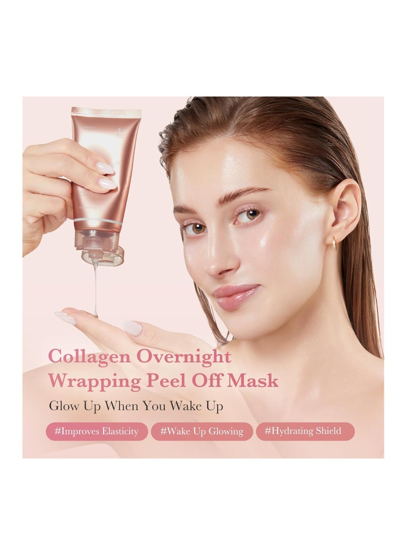 Medicube Collagen Overnight Wrapping Peel Off Facial Mask Pack - Elasticity And Hydration Care, Reduces Sagging And Dullness - Hydrolyzed Collagen For Glowing Skin - Korean Skin Care, 2.53 Fl.Oz - Image 3