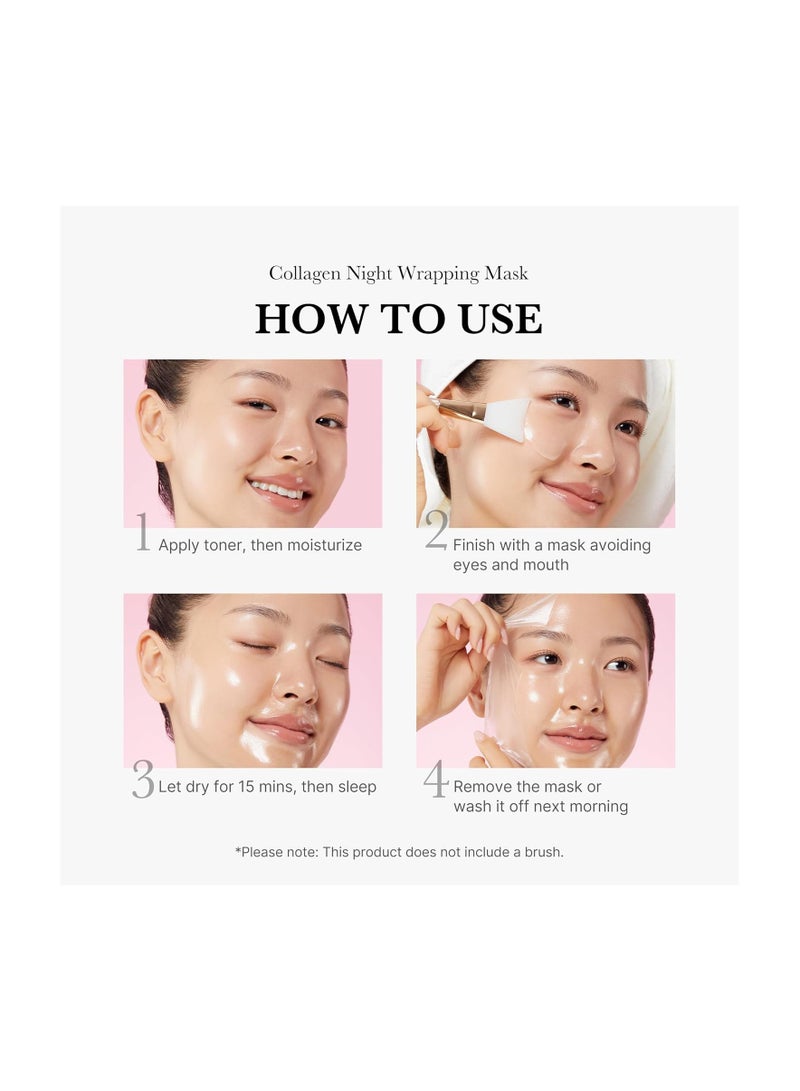 Medicube Collagen Overnight Wrapping Peel Off Facial Mask Pack - Elasticity And Hydration Care, Reduces Sagging And Dullness - Hydrolyzed Collagen For Glowing Skin - Korean Skin Care, 2.53 Fl.Oz - Image 5