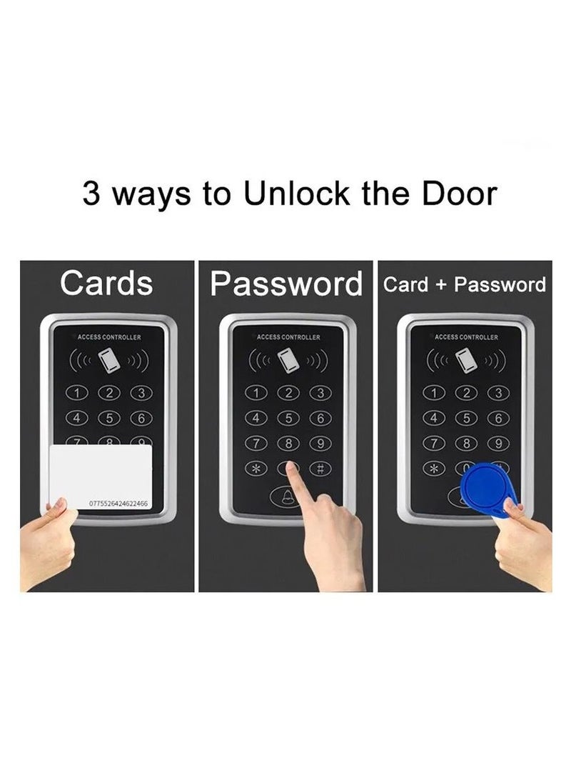 Generic - card. EM Reader RFID Access Control Keypad 125KHz 1000 Users Door Access Control System Door Lock Opener Keypad System - Image 1