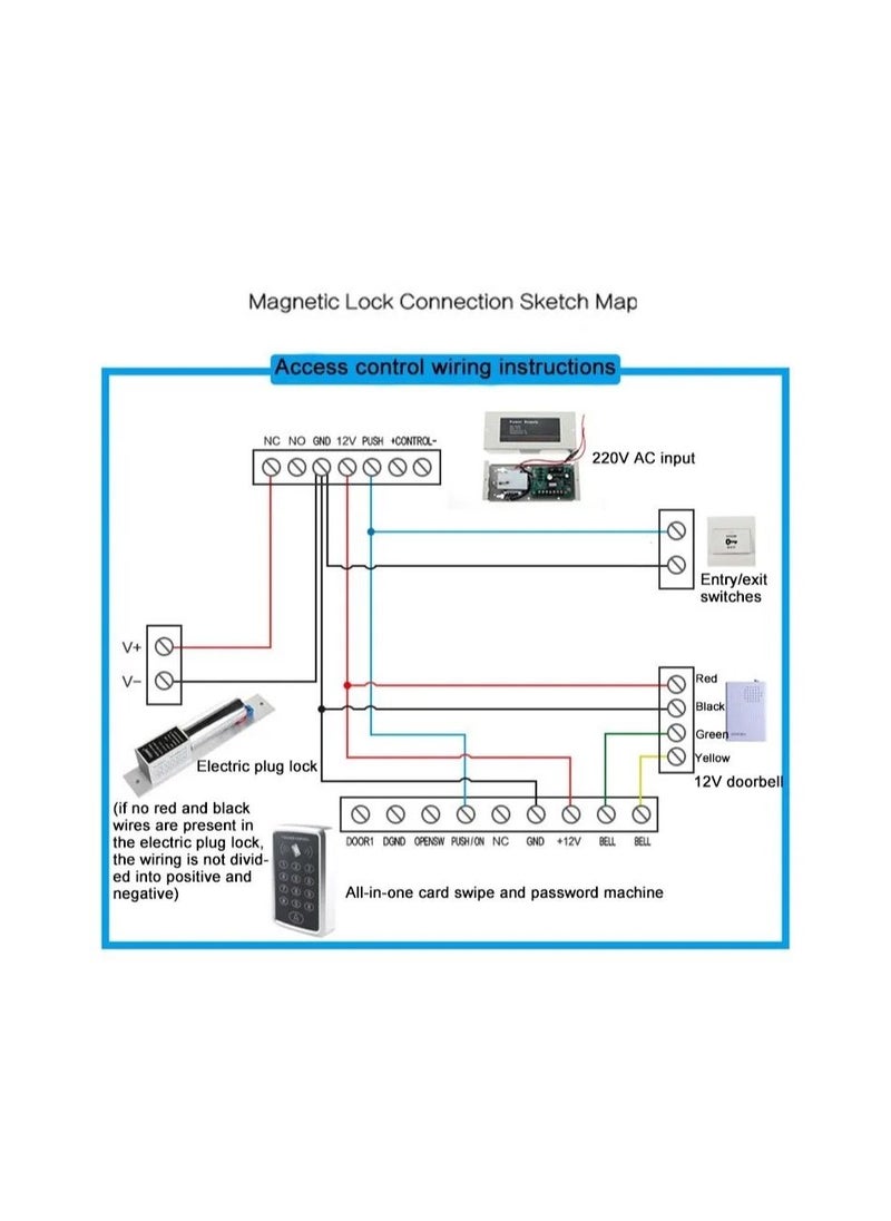 Generic - card. EM Reader RFID Access Control Keypad 125KHz 1000 Users Door Access Control System Door Lock Opener Keypad System - Image 1