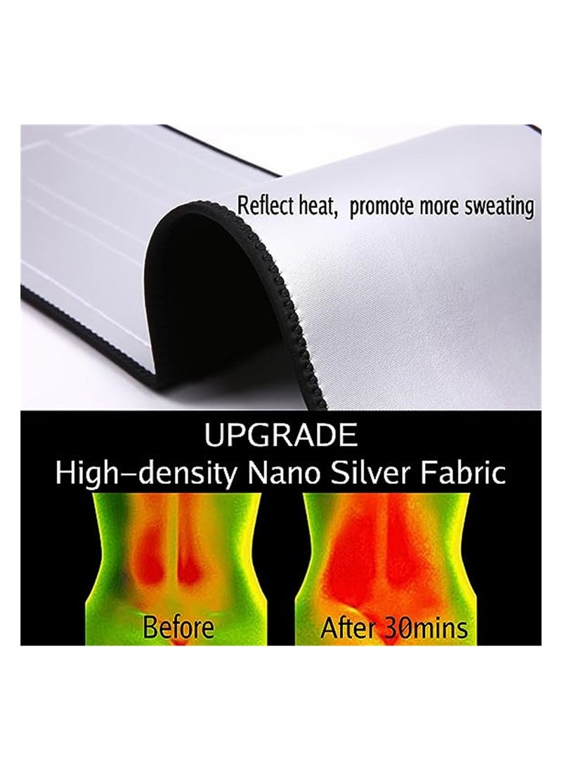 Excefore Silver Waist Trainers for Women Men Belly Fat Waist Trimmer Belt and Sweat Band Back Brace Support for Pain Relief Lumbar Strain Reduce Belly Fat Waistline Unisex Size L  - Image 3
