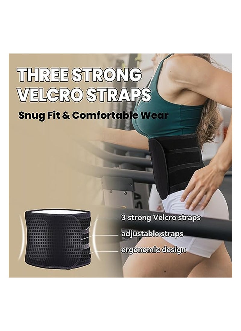 Excefore Silver Waist Trainers for Women Men Belly Fat Waist Trimmer Belt and Sweat Band Back Brace Support for Pain Relief Lumbar Strain Reduce Belly Fat Waistline Unisex Size L  - Image 4