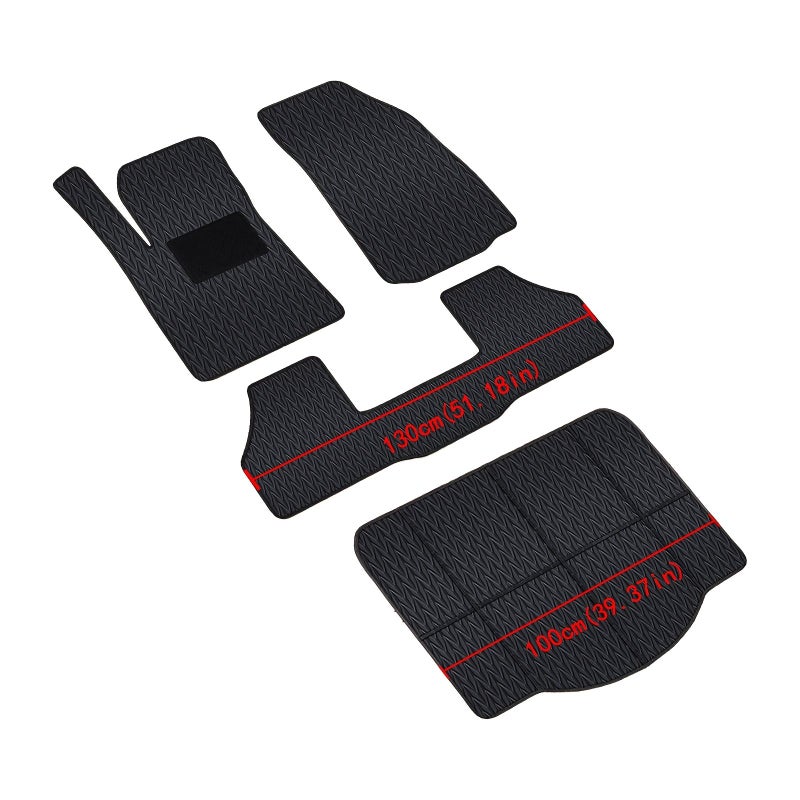 Complete Black Floor Mats Set For Chevy Trax 2013-2022 Front Rear Cargo - Image 2