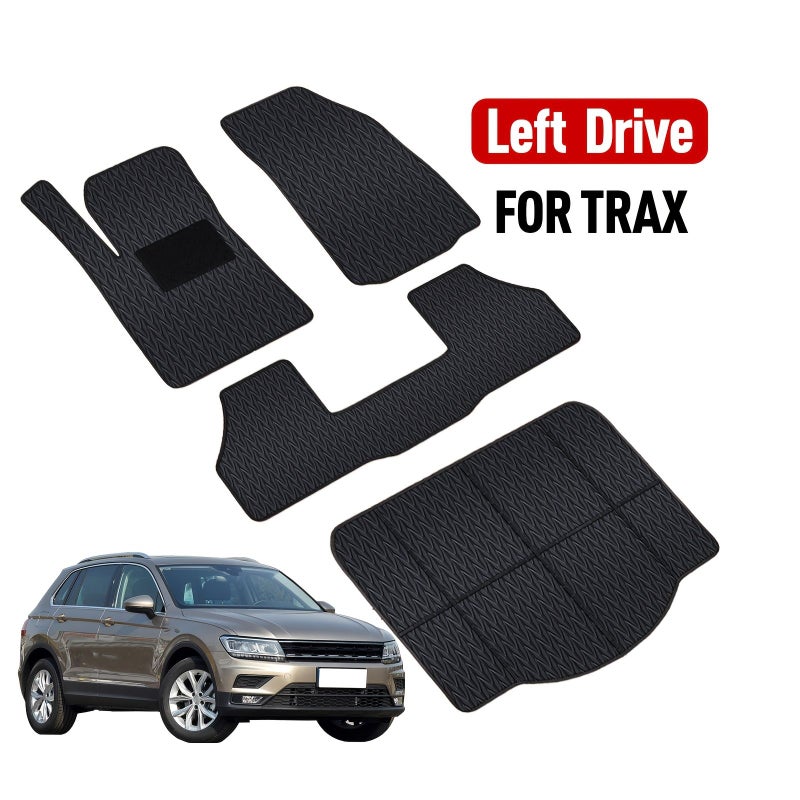 Complete Black Floor Mats Set For Chevy Trax 2013-2022 Front Rear Cargo - Image 1