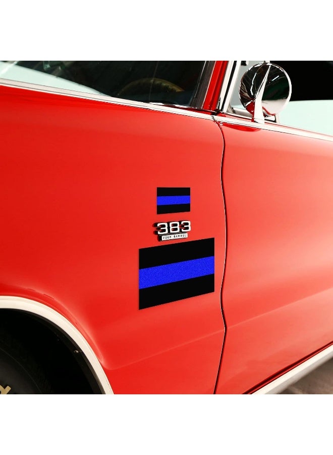 Creatrill Reflective Police Thin Blue Line Bumper Decals (2 Pack, 4" x 2.6") & License Plate Stickers (4 Pack, 1.5" x 1") Bundles for Cars & Trucks, Honoring Police Law Enforcement Vinyl Window Laptop Tape - Image 3