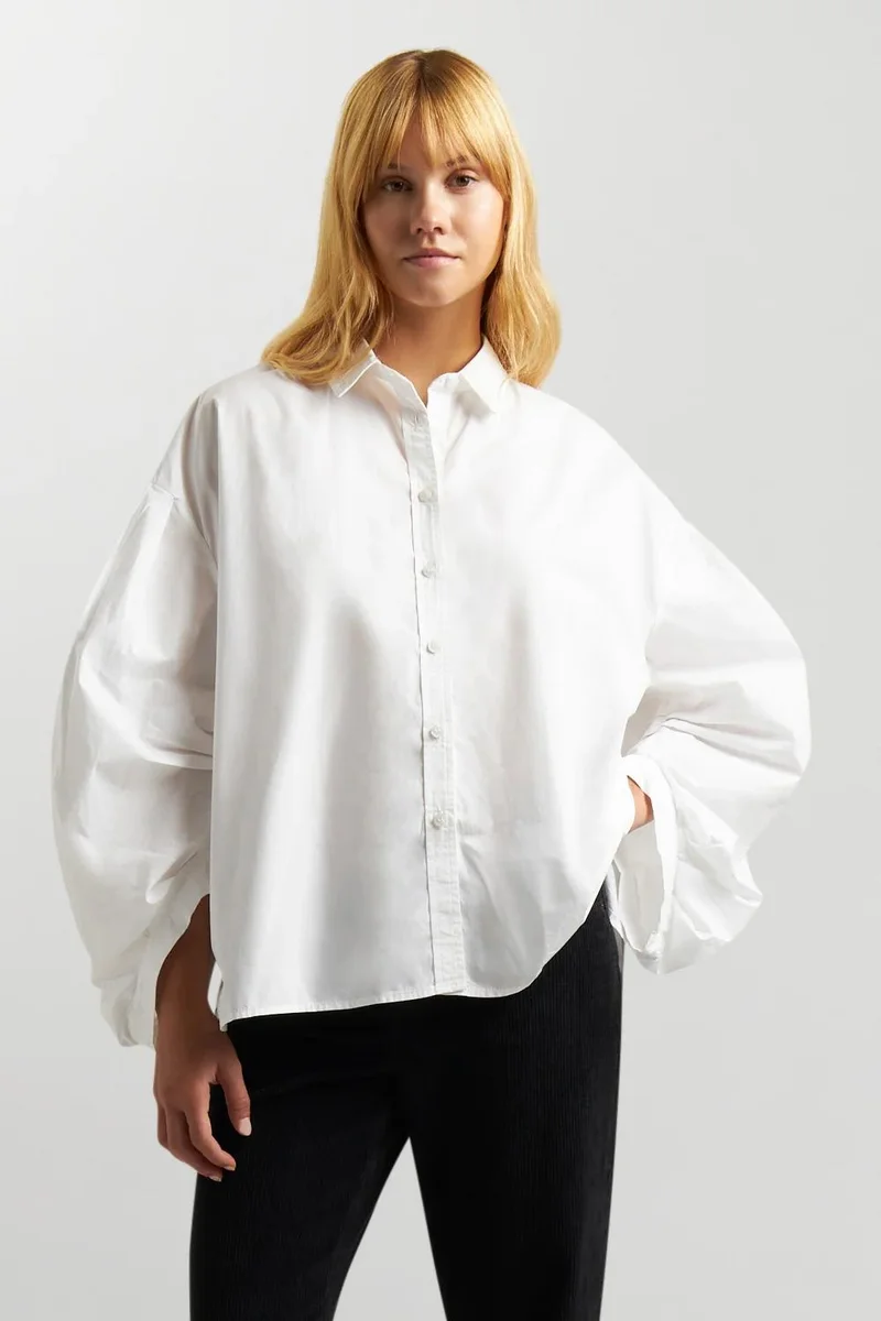 Ag Jeans Voluminous Cotton Poplin Blouse