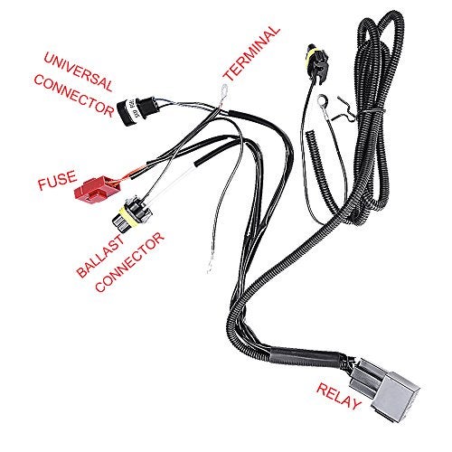 Anxingo Universal Relay Wiring Harness Conversion Kit Replacement for H1 H3 H4 H7 H8 H9 H10 H11 H13 9004 9005 9006 9007 9140 9145 5202 880 884 - Image 2