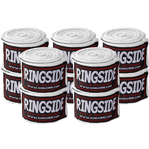 Ringside أربطة يد الملاكمة على الطراز المكسيكي من رينغسايد (عبوة 5 أزواج)، أبيض، 180" - Image 2