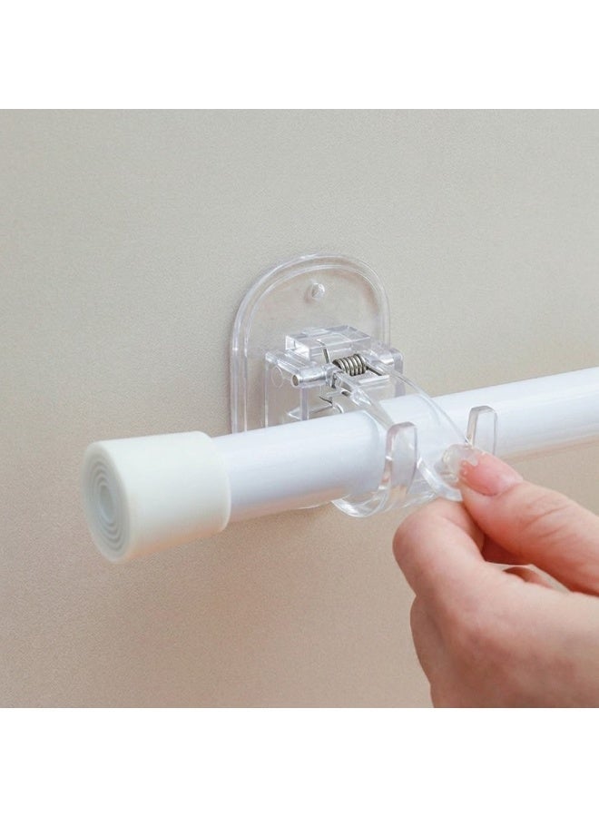 Self Adhesive Curtain Rod Bracket, No Drill Drapery Hooks Holder, Plastic Easy Sticky Curtain Rod Hooks for Kitchen, Bathroom, 2pcs - Image 1