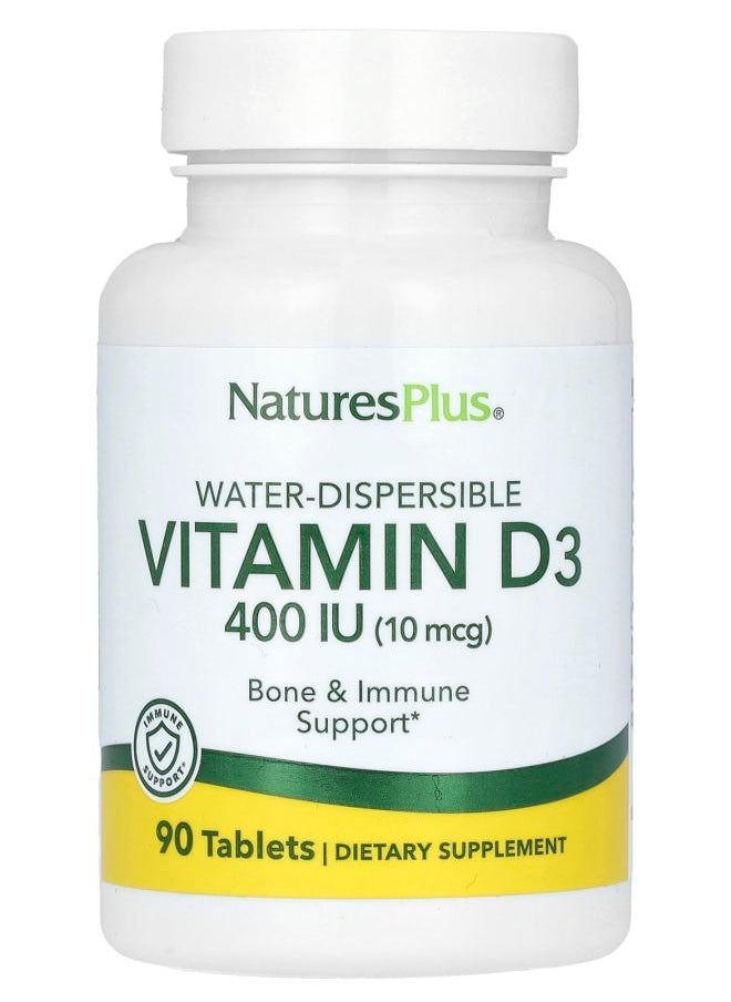NaturesPlus Water-Dispersible Vitamin D3 10 mcg (400 IU) 90 Tablets 