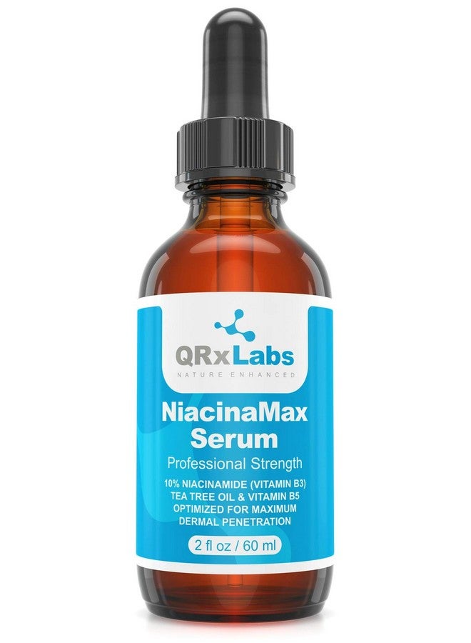 QRxLabs Niacinamax Serum With 10% Niacinamide (Vitamin B3), Tea Tree Oil, Calendula Extract, Allantoin And Vit. B5 & E - Enhanced Dermal Penetration - Shrinks Pores & Reduces Blemishes On Skin - 2 Oz / 60 Ml - Image 1