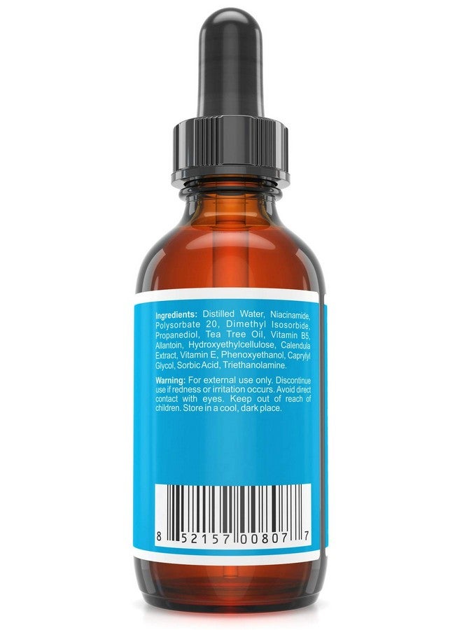 QRxLabs Niacinamax Serum With 10% Niacinamide (Vitamin B3), Tea Tree Oil, Calendula Extract, Allantoin And Vit. B5 & E - Enhanced Dermal Penetration - Shrinks Pores & Reduces Blemishes On Skin - 2 Oz / 60 Ml - Image 5
