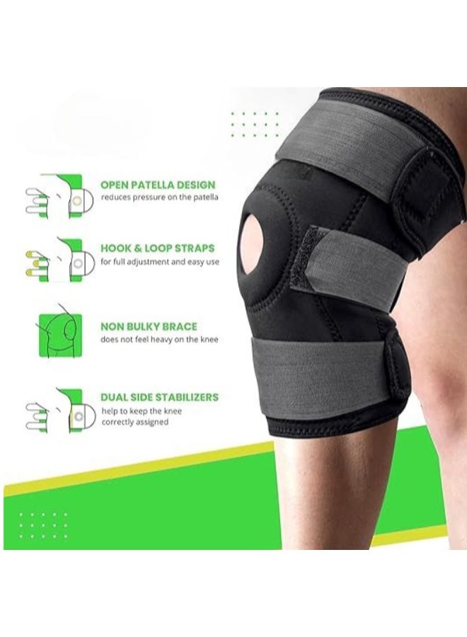Fitness Knee Cap Support with Dual Bilateral Aluminium Hinges - Adjustable Hinged Knee Brace with 3 Belt Straps for Enhanced Stability & Comfort - Image 2