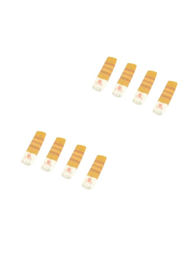 NIBEMINENT 8-Piece Thick Non-Slip Chair Foot Cover Yellow/White