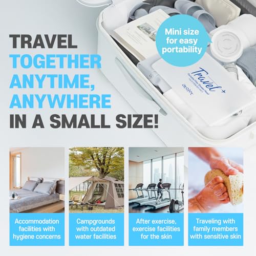 ATOJET Travel Mini Filtered Shower Set Elevating Korea’s Beauty Legacy - Compact & Portable, Filters Included for Softer Skin & Smoother Hair | Includes 2 Filters & Travel Pouch (JNE150-SET-TRVL) - Image 3