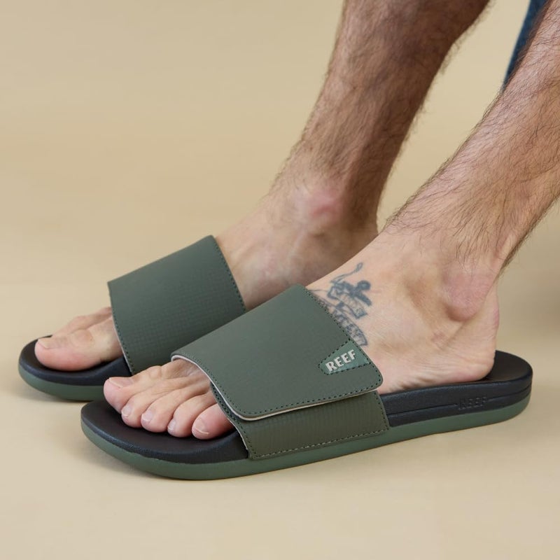 REEF Cushion Phantom Mens Slide Sandal, Ultra Soft Cushion Footbed, Grey/White, 10 - Image 2
