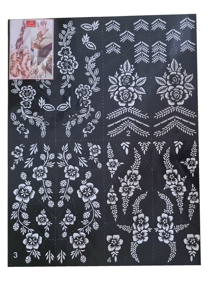 Generic Henna Designs Large Size Mould Stickers for Hand and Feet  - Image 1