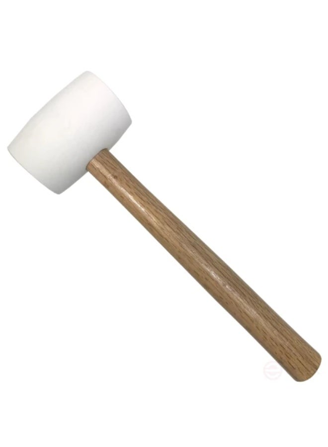 WORKPRO Rubber hammer with wooden handle 450g White WP241038 WORKPRO - Image 4