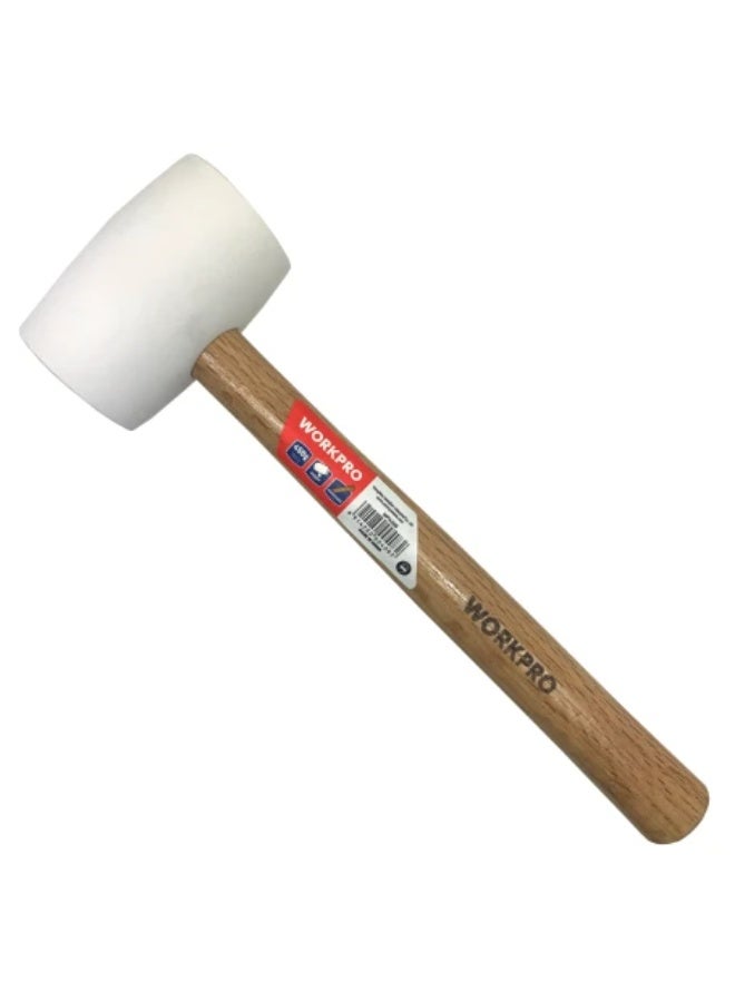 WORKPRO Rubber hammer with wooden handle 450g White WP241038 WORKPRO - Image 5