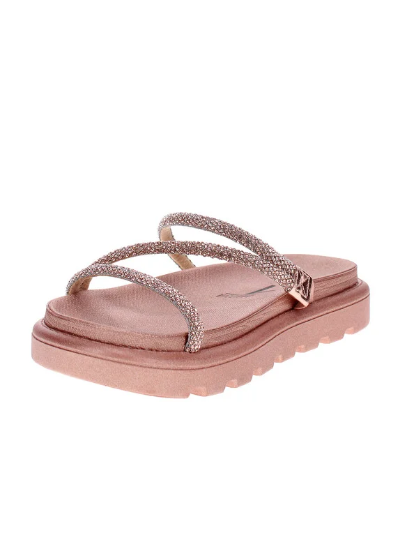 فيزانو Vizzano Ladies Flat Sandals Gold Pink | Made In Brazil