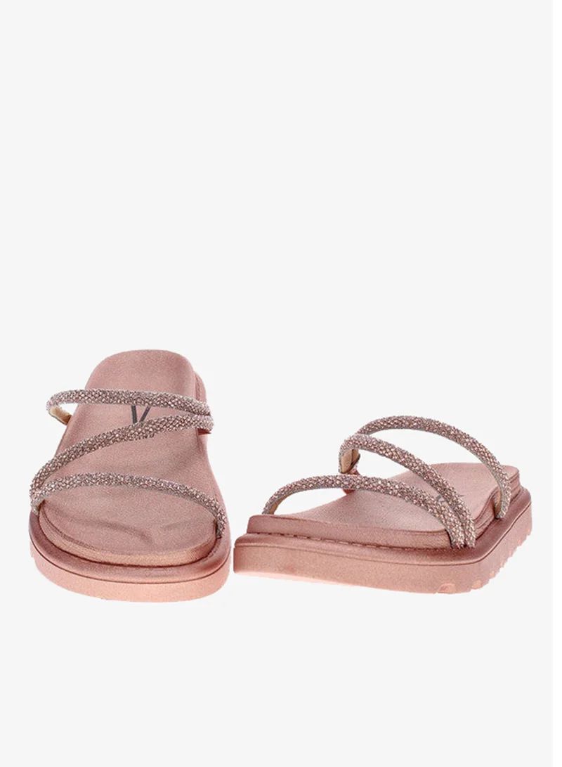 Vizzano Gold Pink Flat Sandals for Women – Stylish Ladies Flat Sandals & Comfortable Flat Slippers for Women | Best Price UAE