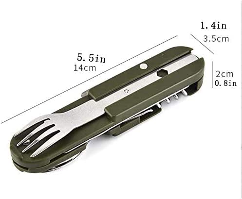 TrekEaze 7 in 1 Camping Cutlery - Portable Outdoor Tableware Combination for Camping, Picnic, Hiking, Trekking - Detachable Spoon, Fork, Folding Knife, Cork Opener, Can Opener, and More - Image 4