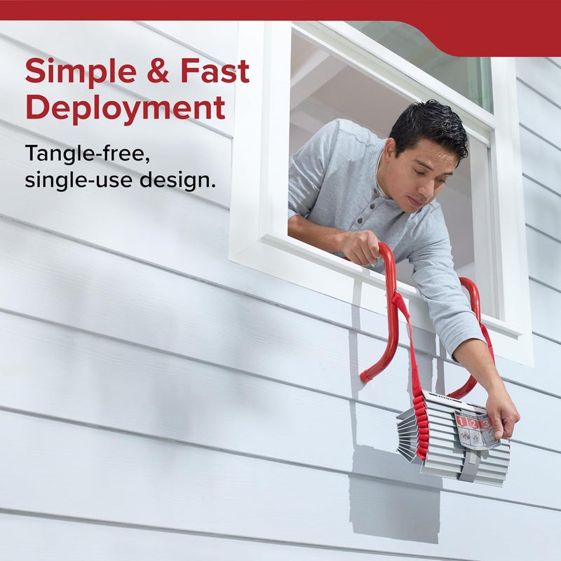 Kidde Fire Escape Ladder, 3-Story Rope Ladder, Extends to 25-Feet, Anti-Slip Rungs - Image 5
