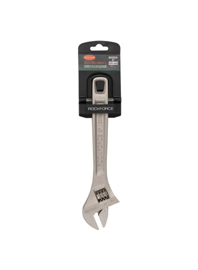 ROCKFORCE Adjustable wrench "profi" crv 8"-200mm (grip 0-25mm), in plastic holder - Image 2