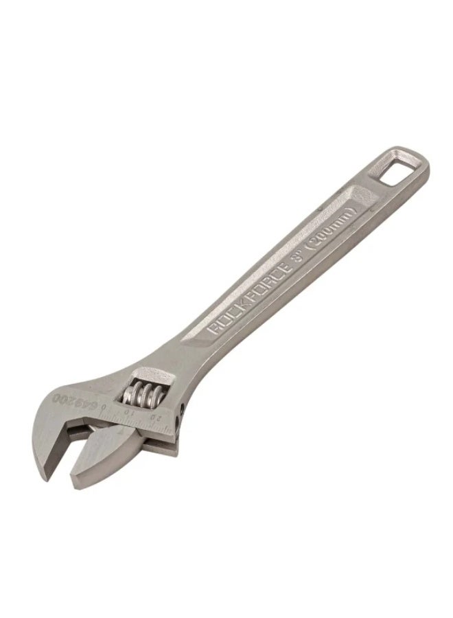 ROCKFORCE Adjustable wrench "profi" crv 8"-200mm (grip 0-25mm), in plastic holder - Image 1