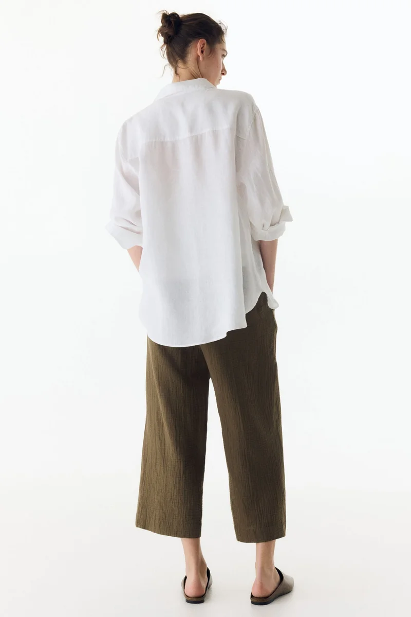 اتش اند ام MAMA Wide muslin trousers