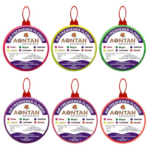 AONTAN ENTERPRISE Air Freshener flower Rose, Lavender, Jasmine, Lemon, Mogra,Sandal Fragrances Bathroom Air Freshener Block and Toilet Pantry, Wardrobe, wash Basin Pack Of 6 Each 60 Gram - Image 1