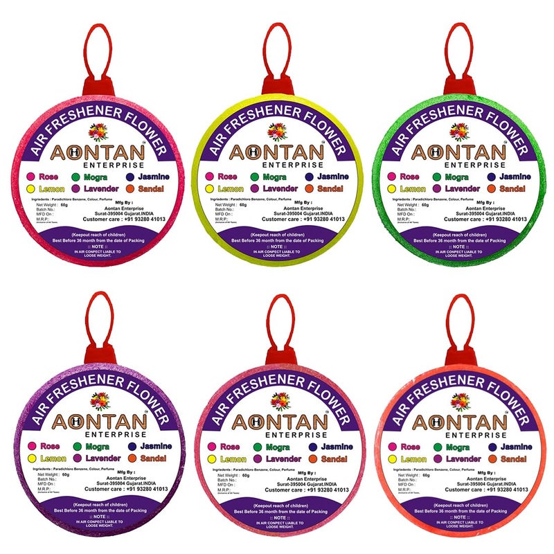 AONTAN ENTERPRISE Air Freshener flower Rose, Lavender, Jasmine, Lemon, Mogra,Sandal Fragrances Bathroom Air Freshener Block and Toilet Pantry, Wardrobe, wash Basin Pack Of 6 Each 60 Gram - Image 5