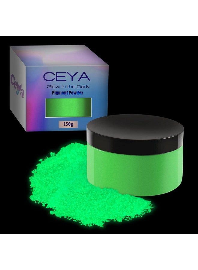 Ceya Fluorescent Aqua Glow Powder, 5.3oz/150g Glow in The Dark Pigment Powder, Luminous Powder Resin Color Pigment, Fluorescent Pigment Dye for Epoxy Resin Slime Paint Nail Art Party DIY Crafts - Image 1