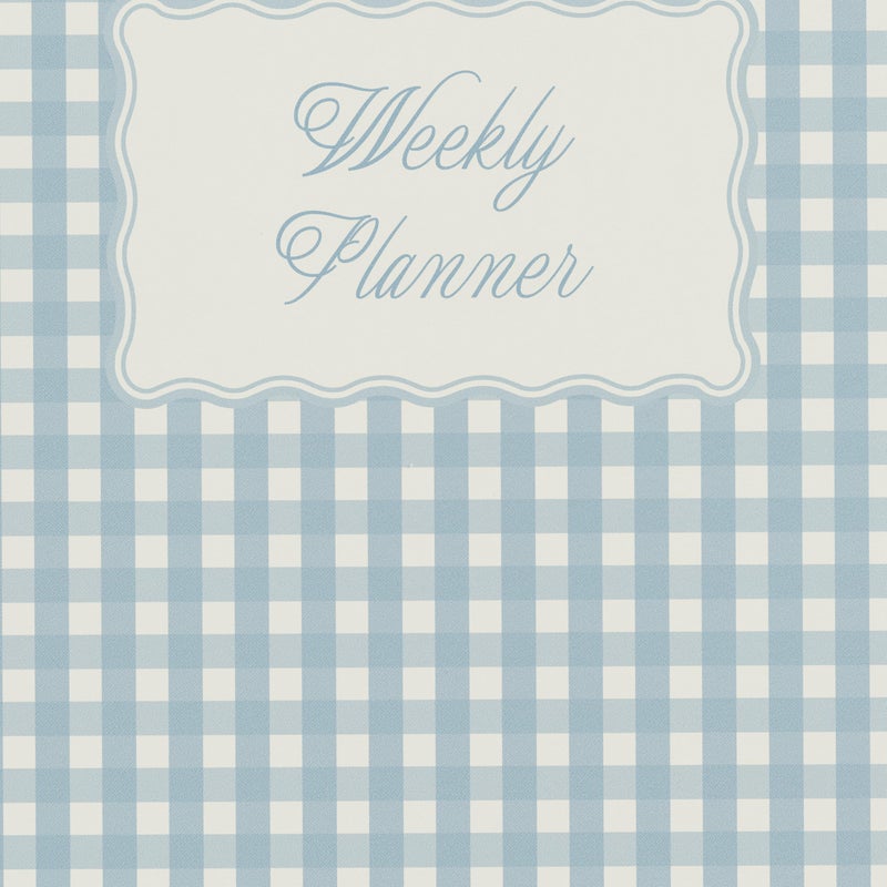 Minted Scalloped Gingham 2026 Weekly & Monthly Undated Planner, 5.5" x 8.5" Spiral Bound Notebook, 132 Pages, Durable Blue Pattern Planner for Office, School & Home Organization - Image 4