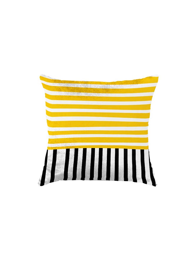 RIZARIES SuperSoft Yellow & Black Stripes Throw Cushion