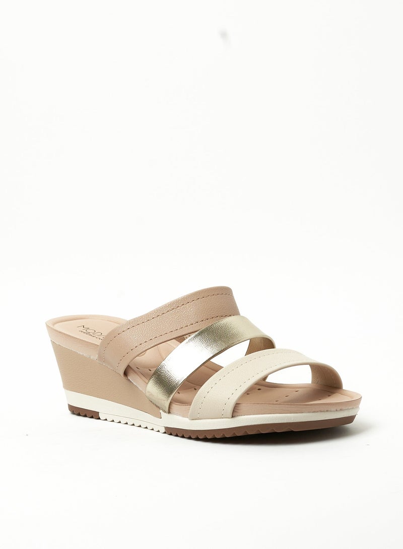 MODARE Multi Strap Mid Heel Wedge Sandals - Image 2