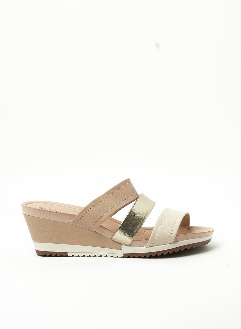 MODARE Multi Strap Mid Heel Wedge Sandals - Image 1