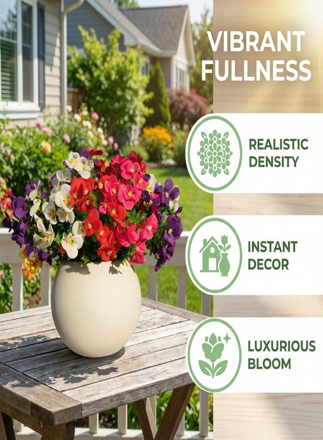 trytuny 20 Pcs Artificial Flowers for Outdoor, UV Resistant Realistic Pansies Fake Flowers for Indoor and Outdoor Garden, Porch, Patio, Window Box Decor All Year Round - Image 5